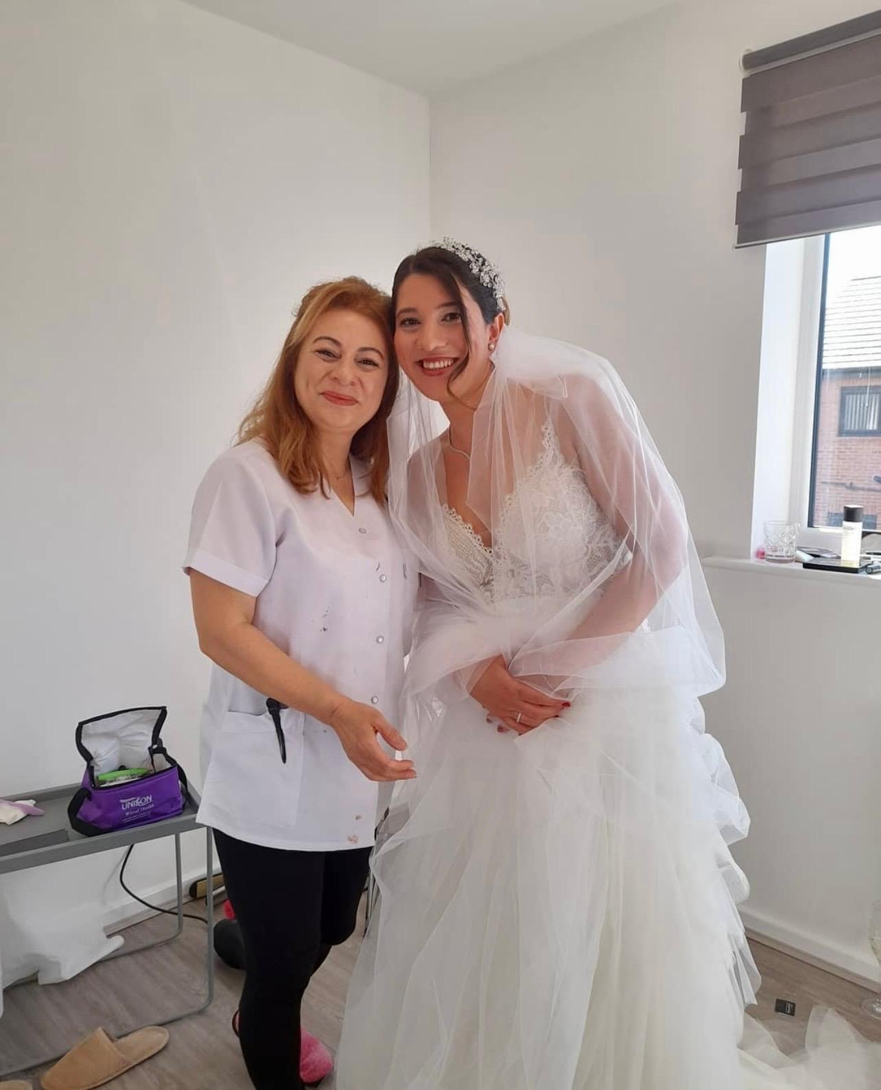 Bridal hair — happy bride portrait