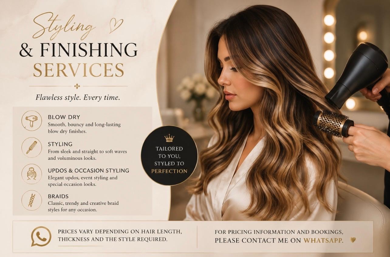 Hair styling and finishing services